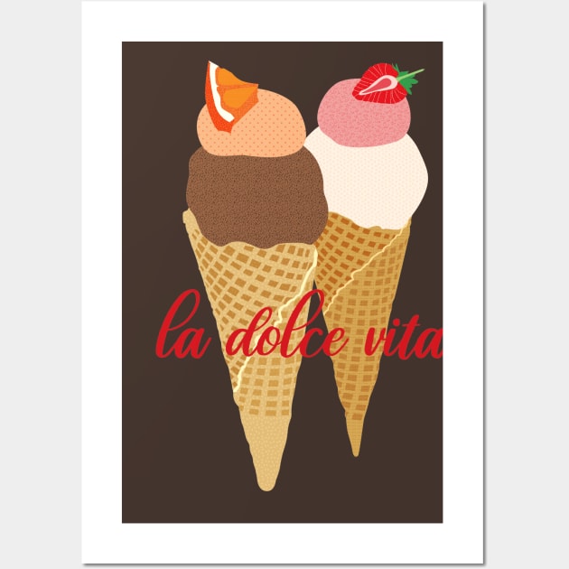 La Dolce Vita Gelato Cones Wall Art by Lisa